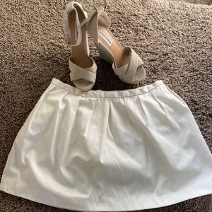 White mini skirt
